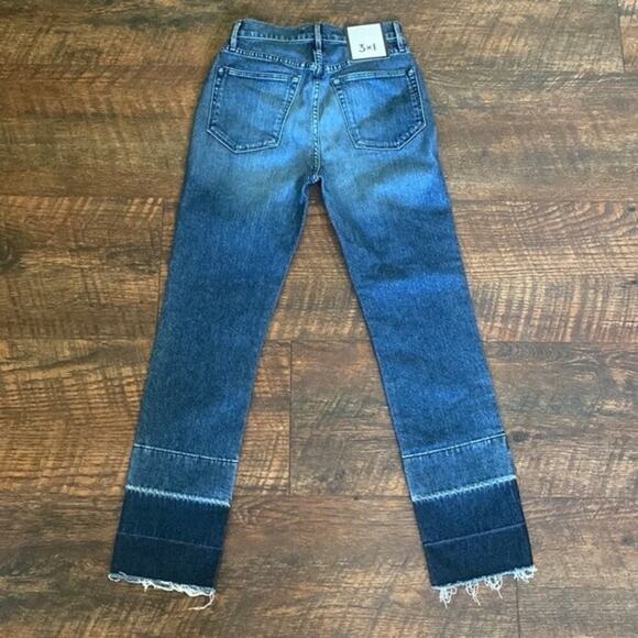 3x1 Shelter Straight Crop Jeans High Rise Dark Spectrum Blue Revolve Size 24 New - Picture 4 of 14